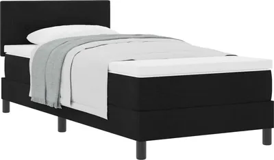 Produktbild von Boxspringbett mit Kissen mit Kopfteil Schwarz 80 x 200 cm Stoff