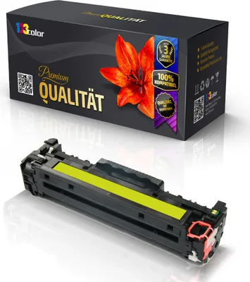 A product shot of a toner cartridge and its packaging, presented on a white background.
