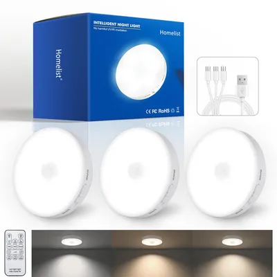 LED-Nachtlichter, 80 lm, 1500 mAh, wiederaufladbar, 3 Stück