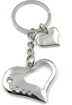 Produktbild von Onwomania Schlüsselanhänger - "Herz Partner Glitzer" - Metall Glücksbringer ideal als Geschenk z.B. für den besten Freund, die beste Freundin, Mama