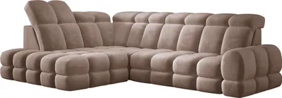 Image de DomoHome Canapé d'angle Tollo brun Tissu Salvador Côté gauche 302x217x105 cm, Canapé en L avec fonction sommeil, Tiroir de lit 120x85x17 cm, Réglable électriquement