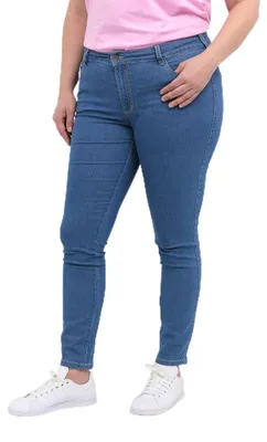 Image de KAFFE CURVE KCvicka : Jeans slim "Ida", coupe ajustée, pour femmes, taille haute, disponibles en grande taille