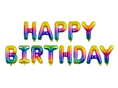 Produktbild von Happy Birthday Folienballon340x35cm Regenbogen 67612
