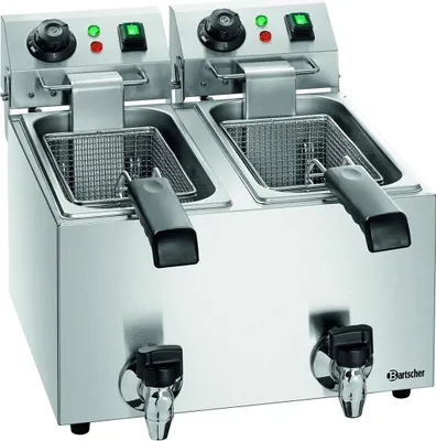 Produktbild von Bartscher Snack II PLUS / A162821E Fritteuse, Edelstahlgehäuse, herausnehmbarer 8 l Ölbehälter, Kaltzone