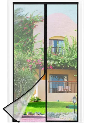 Produktbild von Fliegengitter Balkontür Magnet 85 x 205 cm Schwarz mit 3,8 cm Klettband ohne Bohren