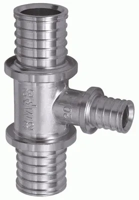 Produktbild von MPX Rohrfitting T-Stück mit 25 mm, 20 mm und 25 mm Anschlüssen für Heizung und Sanitär