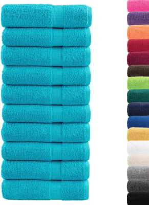 Produktbild von vidaXL Premium-Duschtücher SOLUND 10 Stk. Türkis 70x140 cm 600 g/m²