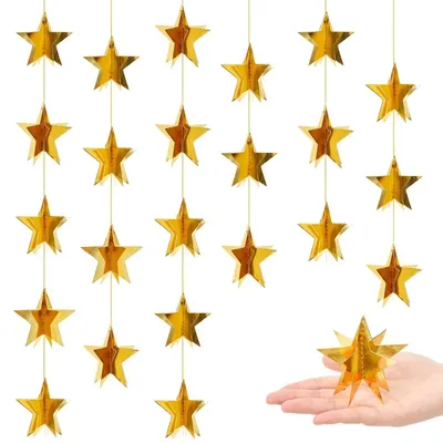 Sternschnur aus Papier, 4 Stück, 2,5 m Länge