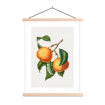 Produktbild von MuchoWow® Textilposter Orange - Früchte - Blätter 120x160 cm mit holzfarbenen Rahmen - Plakatkarton