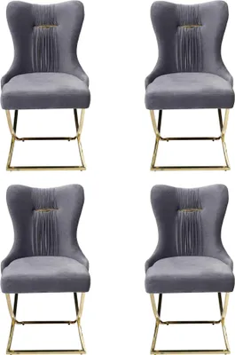 Produktbild von Stilvoll Esszimmer 4x Stühle Luxus Sessel Stuhl grau Sessel Wohnzimmer Möbel