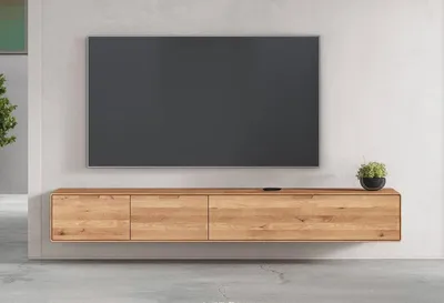 Produktbild von TV Board zum hängen 220cm "Kent" Wildeiche massiv
