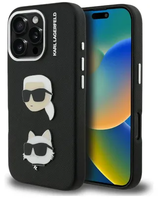Obrázek produktu pro Pouzdro Karl Lagerfeld, podzimní kolekce, s motivem "Karl & Choupette", černé barvy, pro iPhone 16 Pro Max