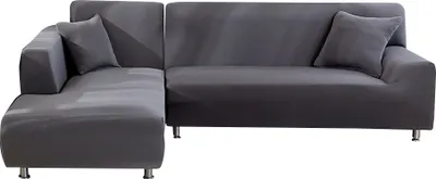 Produktbild von Elastisch Sofabezug Ecksofa L Form Sofahusse Sofa Überwurf Sofaüberwurf Couch Bezug, für Ecksofa (2-Sitzer+3-Sitzer),Grau