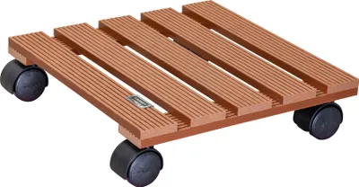 Produktbild von WAGNER Pflanzenroller WPC 29 x 29 x 8 cm, für außen & innen, terracotta, wetterfest, Tragkraft 60 kg - 20051001