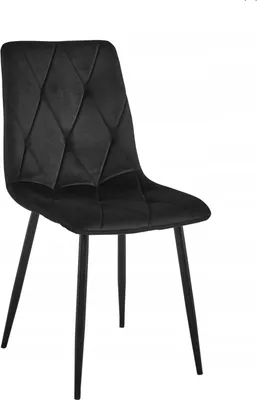Produktbild von Gepolsterter schwarzer Samtstuhl "VELVET", Polsterstuhl für Wohnzimmer und Esszimmer