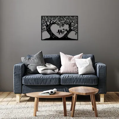 Obrázek produktu pro Wallity, Ptáci- SKL2346, Černá, Ostatní bytové dekorace, 69 x 46 cm, 100% kov (Tloušťka: 1)