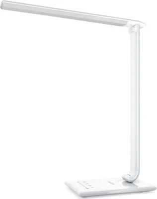 Produktbild von Aukey LT-T10-Whi LED Nachttischlampe, Berührungssteuerung Tischlampe mit 5 Farbtemperaturen, 5 Helligkeitsstufen, Nachtlichtmodus, 1-Stunden-Timer und USB-Ladeanschluss