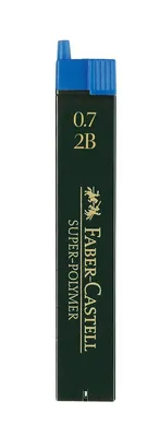 Produktbild von Feinmine SUPER POLYMER, 0,7 mm, 2B, tiefschwarz, 12 Minen