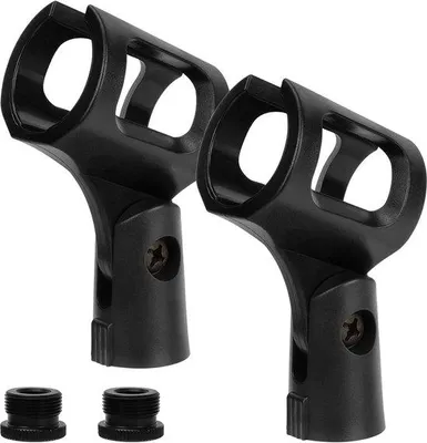 Productafbeelding van Microfoonclip, verstelbare microfoonhouder voor handmicrofoons (zwart/2 stuks)