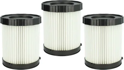 Produktbild von vhbw 3 Faltenfilter kompatibel mit Bosch 0 601 9C6 302, 3 601 JC6 300, 0 601 9C6 300, GAS 18V-10 L Staubsauger - Patronenfilter Weiß Abwaschbar