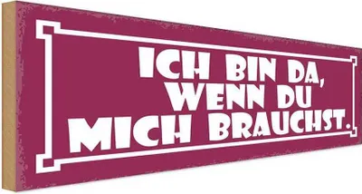 Produktbild von vianmo Holzschild 10x27 cm ich bin da wenn du mich brauchst Spruch Zitat
