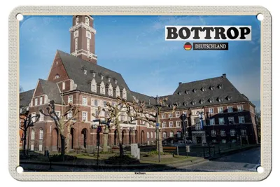 Produktbild von Blechschild Städte Bottrop Rathaus Architektur Deko 18x12cm Schild