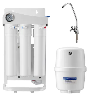 Produktbild von Naturewater NW-RO50-G1 5 Stufen Umkehrosmose 180 L/Tag mit Rahmen und Druckanzeige, RO Omsoseanlage für sauberes Trinkwasser