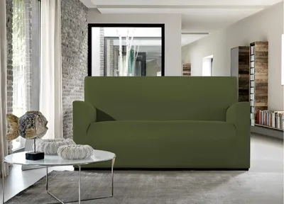 Elastischer Stuhlbezug, grün, für Stühle 85–100 cm, Sitzflächentiefe 65 cm