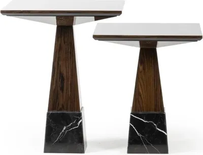 Produktbild von Wohnzimmer Tische Set 2x Beisteltisch Design Kaffeetisch Holz Einrichtung