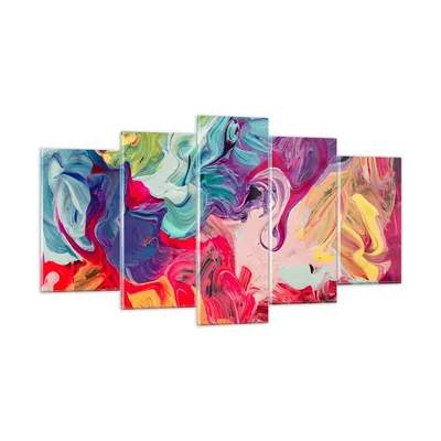 Produktbild von Bilder auf glas - Abstraktion modern - 160x85cm - Glasbilder - Wandbilder - Kunstdruck - zum Aufhängen bereit - Wanddekoration aus Glas - Glas Bilder - Wandbild auf Glas - 5 Teile - GEA160x85-3877