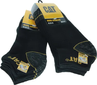 Produktbild von Caterpillar 6 Paar Socken / Arbeitssocken / Arbeitssneaker Knöchelhöhe Verstärkte Spitze Ferse Schwarz39-42