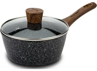 Imagen del producto de Olla/Cacerola NAVA Stielkasserolle NATURE con tapa, revestimiento de granito, 18 cm, 1,75 litros, apta para cocinas a gas e inducción