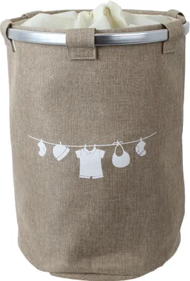Produktbild von teprovo Wäschekorb 60L Wäschesammler Schmutzwäsche Korb schwarz Clothes Line Motiv