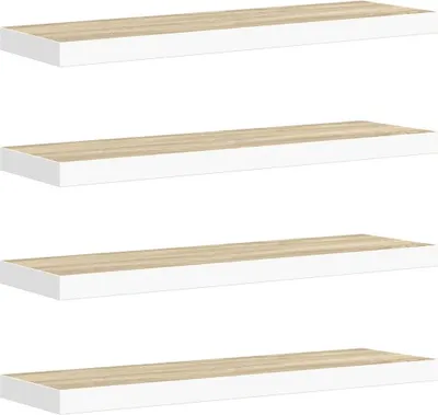 Obrázok produktu pre vidaXL Závesné police 4 ks Dub a biela 90x23,5x3,8 cm MDF