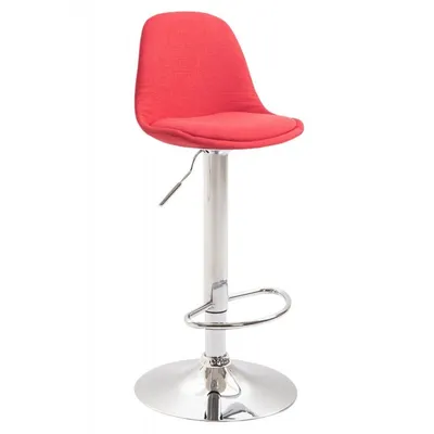 Produktbild von CLP Barhocker Kiel Stoff höhenverstellbar und drehbar rot Gestell Farbe chrom