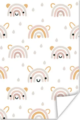 Produktbild von MuchoWow® Poster Muster - Regenbogen - Gesicht 60x90 cm - Wanddekoration