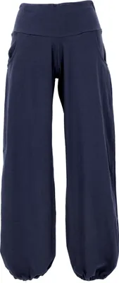 Produktbild von Goa Psytrance Hose, Sommerhose, Yogahose, Pluderhose - Dunkelblau, Damen, Baumwolle,Elasthan, Größe: M