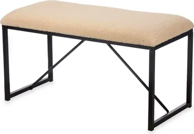 Produktbild von Bank Beige Metall Stoff 81 x 42 x 38 cm