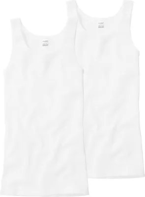 Produktbild von 2er Pack Ceceba Herren Feinripp Unterhemden Tank Tops Rundhals, Farbe:Weiß, Artikel:-101 white, Wäschegröße:3XL