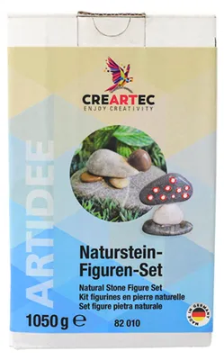 Produktbild von CREARTEC Naturstein Figuren Set - zum Herstellen niedlicher Steinmännchen und Figuren - 82010