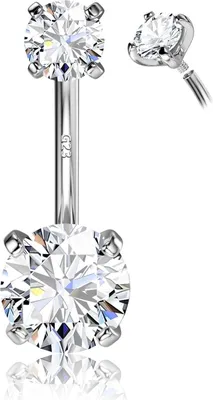 Image de 14G 925 argent piercing au nombril or titane zirconia piercing au nombril