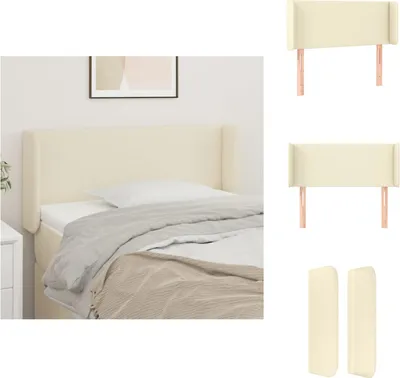 Produktbild von vidaXL Kopfteil mit Ohren Creme 103x16x78/88 cm Kunstleder -  Kopf- & Fußenden
