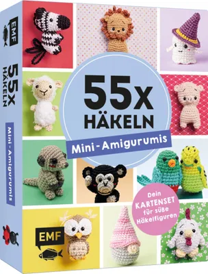 Obrázok produktu pre 55 x háčkovanie - Mini amigurumis: Vaša sada kariet od anduliek po škriatka