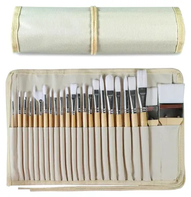 Produktbild von 24-teiliges Pinselset für Ölgemälde und Aquarellmalerei