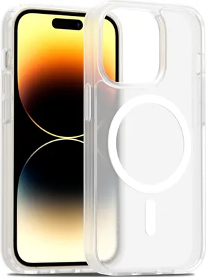 Image de Coque magnétique pour iPhone 14 Pro, compatible MagSafe, dos transparent mat, résistant aux chocs Transparent