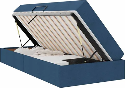 Produktbild von Aufbewahrungsbett mit Matratze Blau 100 x 200 cm Polyester