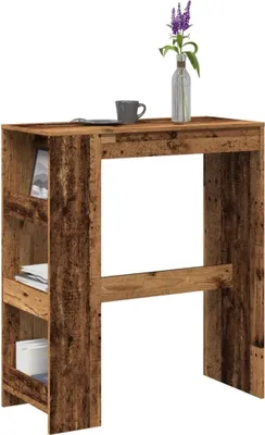 Produktbild von "2026 Promotion" Bartisch mit Regal Altholz-Optik 90x40x103,5 cm Holzwerkstoff - Esstische CC31399