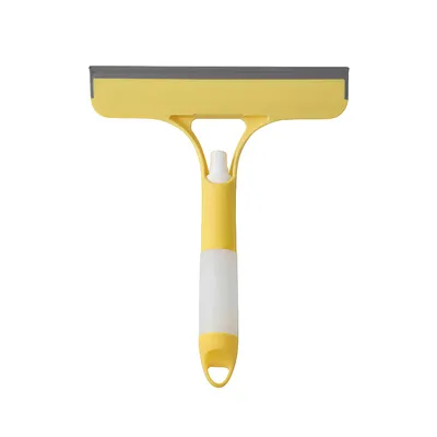 Produktbild von 3 in 1 Glaswischer,Duschabzieher mit eingebautem Sprühflaschenschwamm,Wischer, 21,5 cm Abzieher,Gelb
