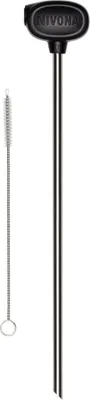 A black handle with the brand name NIVONA is attached to a long, thin silver tube. Next to it is a small silver cleaning brush with a loop at the end.