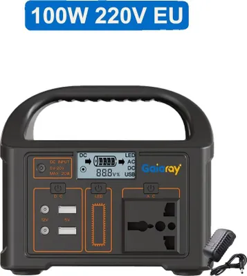 Obrázok produktu pre Prenosná nabíjačka, batéria LiFePO4, viacero možností nabíjania, 100W, 220V, štandard EÚ